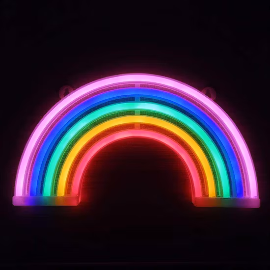 Lampes de table Iris au néon rose LED alimentées par USB